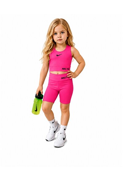 MOM Kız Çocuk Sporcu Takımı Crop Üst Şortlu İkili Takım(Mayo olarak kullanıla...