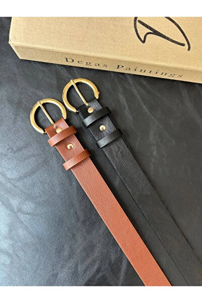 LİA KEMER 2'Li Merge Oval Buckle Jacket Belt, Dress Belt, Trouser Belt