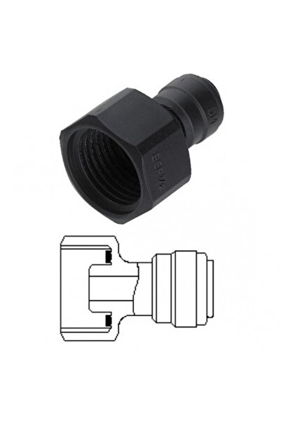 WTS DMfit racord rapid drept negru, pentru furtun de 12 mm și con cu filet in...