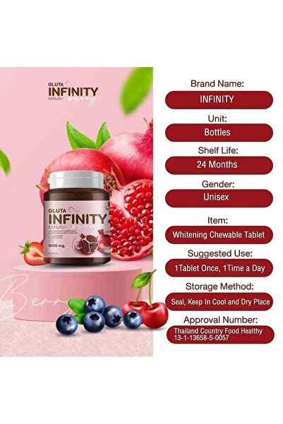 INFINITY أقراص جلوتا للعناية بالبشرة - 30 قرصًا
