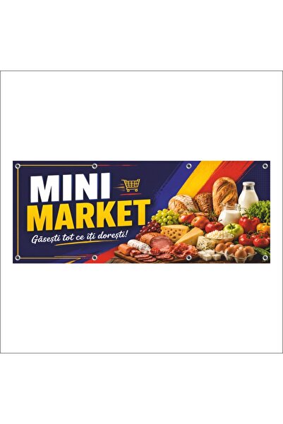 media Banner MEDIA, "Mini market" model2, 150 x 60 cm, de exterior