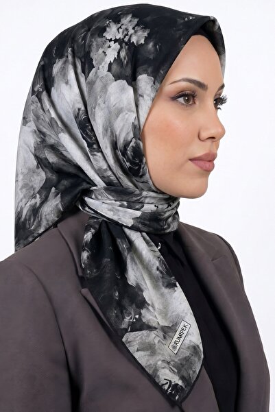 hadiora Women's Emerald Green Floral Patterned Organic Cotton Soft Scarf