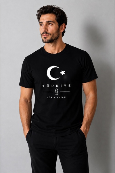 İncili Tekstil تي شيرت مطبوع عليه كأس العالم بتصميم تركيا، مناسب للجنسين، مصن...