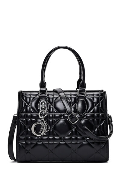Derimod Women's Black Long Strap Quilted Classic Shoulder Bag 26Pbd2838Kp