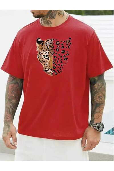 tkn your style Ανδρικό βαμβακερό μπλουζάκι με σχέδιο Lion Print