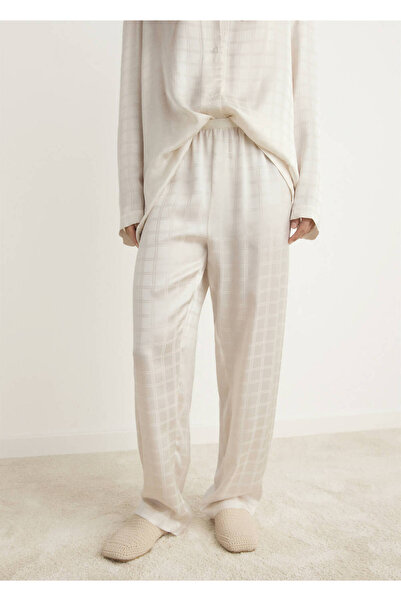 MANGO Woman Rayon Checkered Pajama Pants