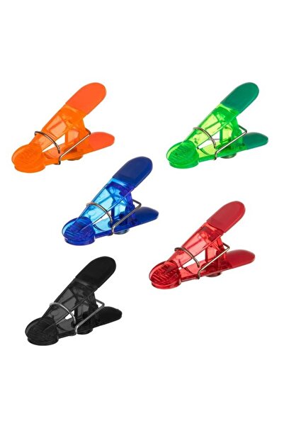 OEM Set 5 Cleștișori Magnetici Colorați 2x8 cm, Clipsuri pentru Frigider și A...