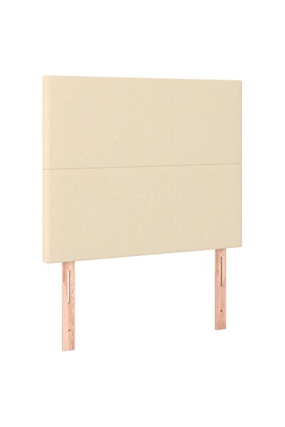 vidaxl Tăblie de pat crem 90x5x118/128 cm, material textil