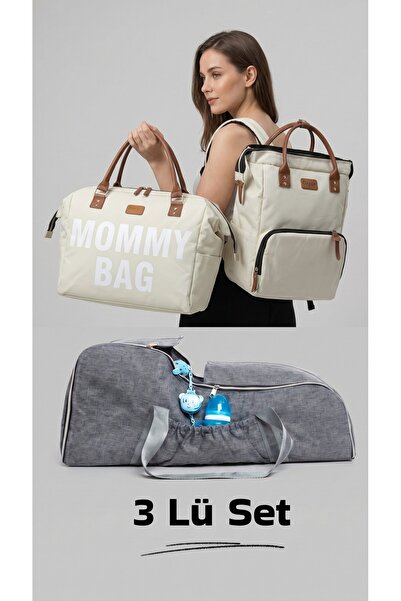 Özgün Baby 3 Lü Set Momy Bag Anne Bebek El ve Omuz Çantası & Anne Bebek Bakım...
