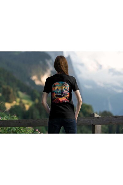 iLovePrints Vintage Car in a Vibrant Cityscape Tshirt