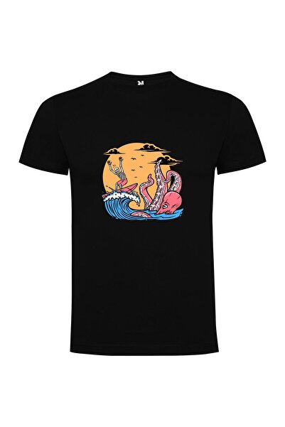 iLovePrints Squid's Strange Surfing Adventure Tshirt