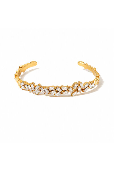 YVA Jewelry Brățară rigidă din oțel inoxidabil placat cu aur, rezistentă la a...