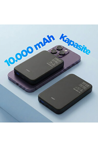 Phixi Force PW35 MagSafe Powerbank 10000mAh 22.5W Hızlı Şarj