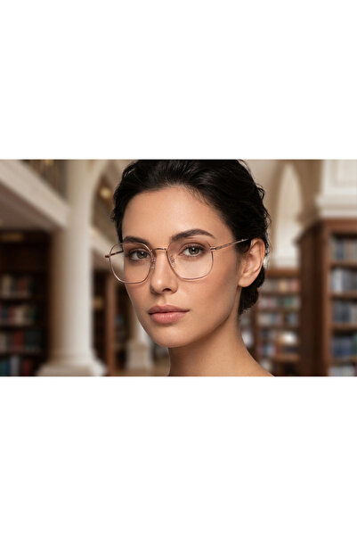 HitDukkan Geometrik Köşeli Rose Gold Unisex Çerçeve NO:8