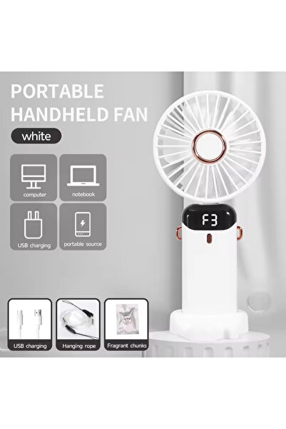 Mmctech Taşınabilir Dijitalli Mini Fan Şarjlı, Sessiz ve Güçlü Serinletici Fan