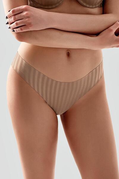 cotonhause Women's Laser Cut Slip Cappuccino Panties C3T1N2963