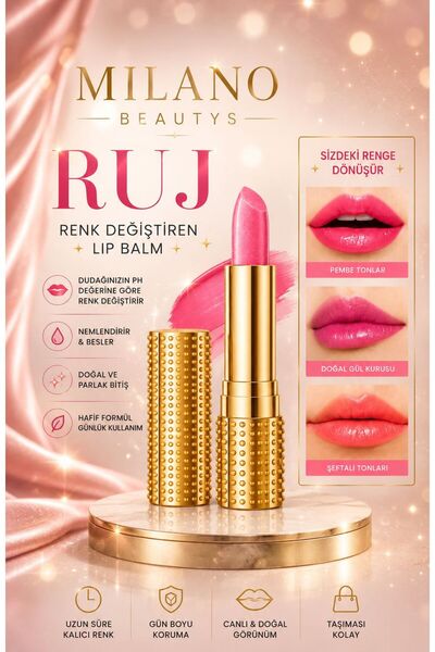 MİLANO BEAUTYS Rengi Değişen Ruj-24 Saat Kalıcı