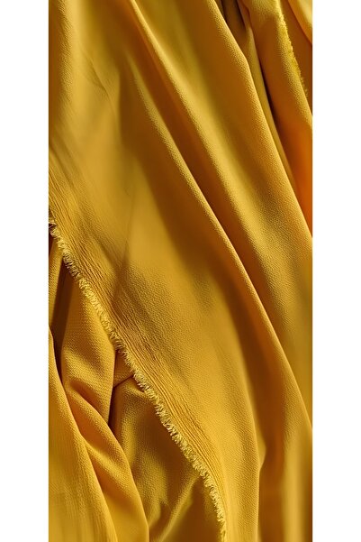 ŞALSERA Kobe Crepe Dark Yellow Fabric, Flowy Form That Can Be Used in Evening...