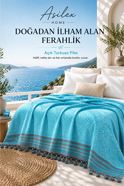 Asilex Home Collection Çift Kişilik Dokuma Atıl Pike Örtüsü 200x250 cm Pamukl...