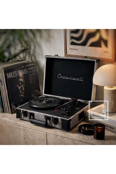 İki Yedi Konsept Crownwell Bluetoothlu Valiz Tip Çantalı Pikap Plak Çalar 33/...