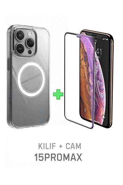 PSGT Set iPhone 15 ProMax Kılıf Magsafe Wireless Kablosuz Şarj Destekli Sert ...