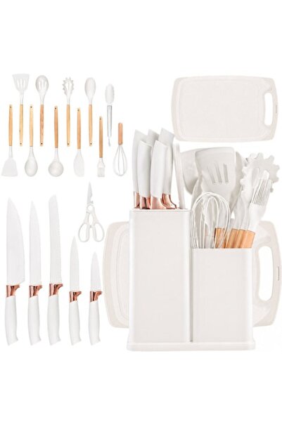 verk group 19-piece XL Kitchen Utensil Set, 1050g, Wood and Food-Grade Silico...
