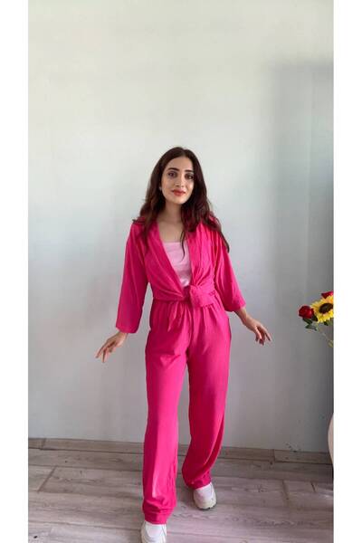 EGELİMODA Double Summer Jacket and Pants Set with Elastic Waist and Pockets