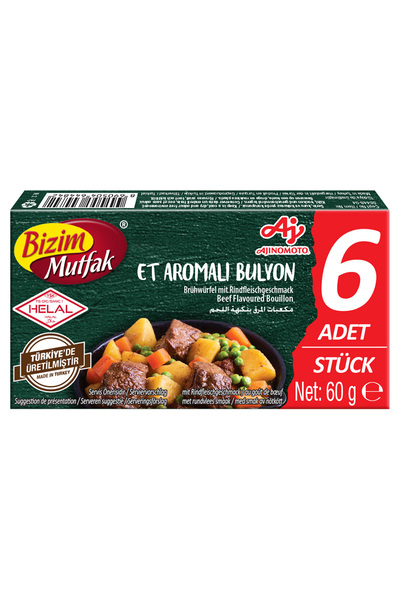 Bizim Mutfak Beef Flavoured Bouillon 6x10g | Stock Cubes for Soups, Rice & Stews