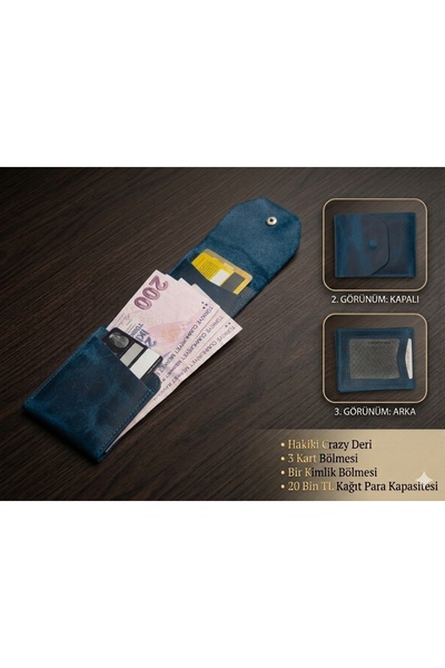 Yerel Üretici Aldorya %100 Hakiki Crazy Deri Minimalist Akıllı Cüzdan – Fonks...