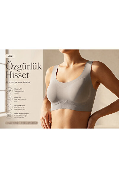 Nior iç giyim Seamless Wire Free Wide Strap Everyday Bra, Smooth Look Comfort...