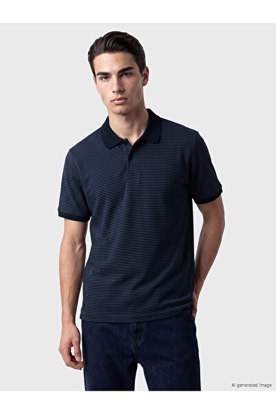 LC Waikiki Peak New Season Polo Neck Striped Men's T-Shirt