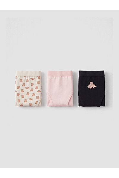 LC Waikiki Özmarka New Season Teddy Bear Printed Hipster Panties 3-Piece Set