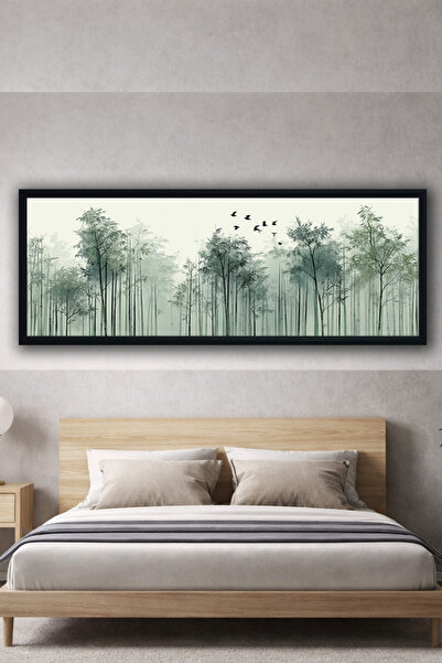 Meteor Galeri Meteor Gallery Art Zen Tarzı Sisli Bambu Ormanı ve Uçan Kuşlar ...