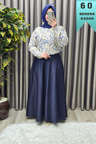 Elmas Tesettür Women's Clothing Plus Size Mevlana Model Side Zipper Crepe Sat...
