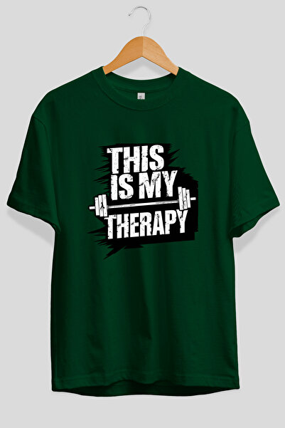 Ankhises Acesta este tricoul meu Therapy Oversize, verde, imprimat pe față, 1...