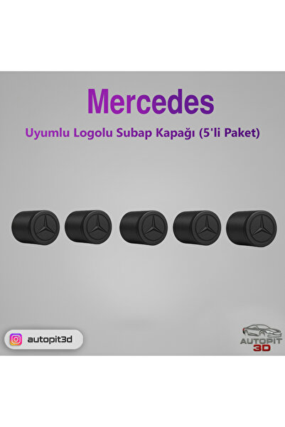 AutoPit 3D MERCEDES LOGOLU SUBAP KAPAĞI (5'Lİ PAKET)