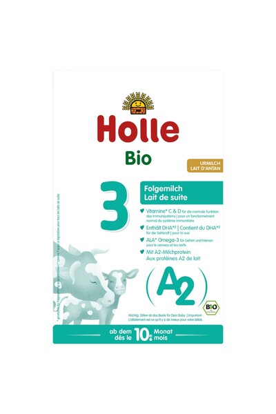 Holle Lapte praf de vaca A2 pentru sugari 10 luni Formula 3,