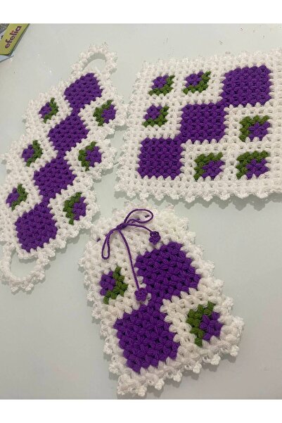 efelia concept 3-Piece Hand-Knitted Washcloth - Dowery Washcloth - Price Is f...