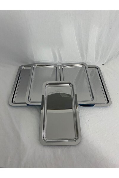 USD HOME 6 lı lüx paslanmaz çelik mini baton kahve sunum servis tepsisi 23x13 cm