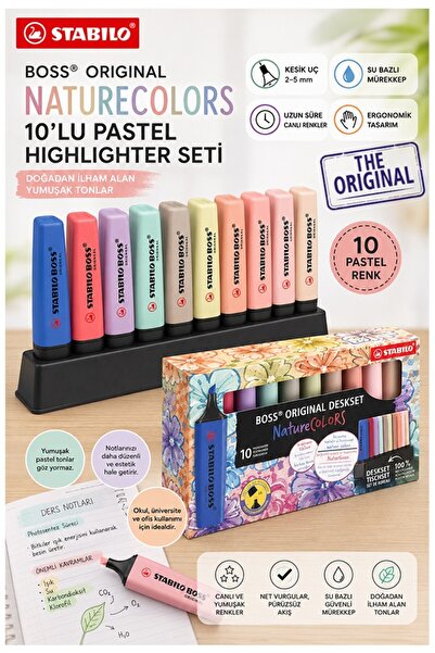 Artlantis 10 Χρώματα Highlighter Pen 1 Πακέτο με Βάση Στήριξης Original Stabi...