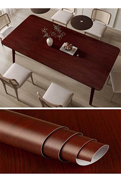 RAWAID 45CM×5M Red Brown Wood Grain Peel&Stick Wallpaper,Removable Waterproof...