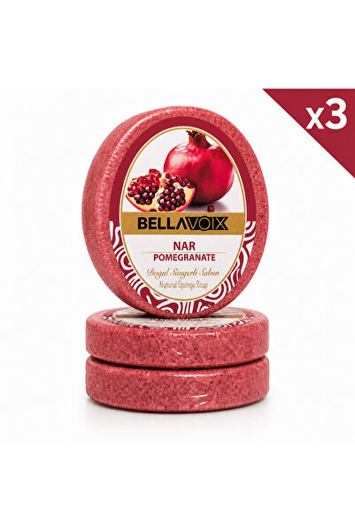 BELLAVOIX Săpun cu burete cu Rodie X 3buc