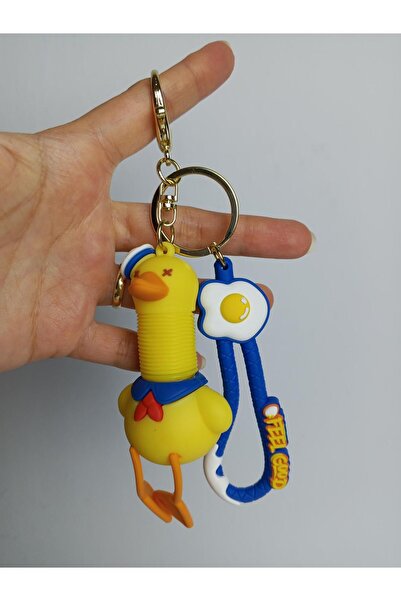 JUST WOMAN Duck Figured Silicone Keychain Bag Charm with Extended Neck