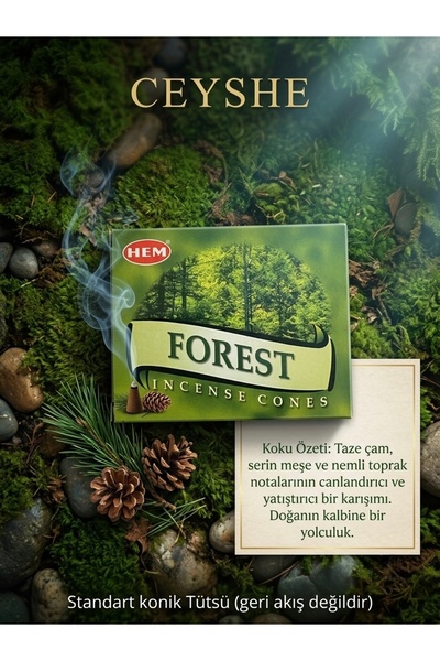 Hem Ceyshe Forest Eril Enerji Konik Tütsü Rahatlatıcı Kokular Meditasyon Yoga...