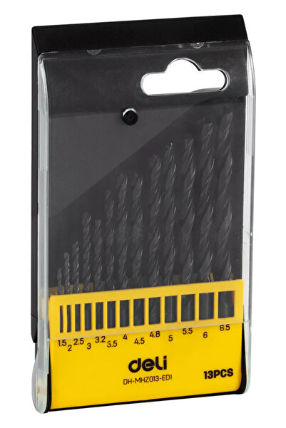 Deli σετ τρυπάνια DH-MHZ013-ED1 για σίδηρο HSS, 1.5-6.5mm DIN 338, 13τμχ