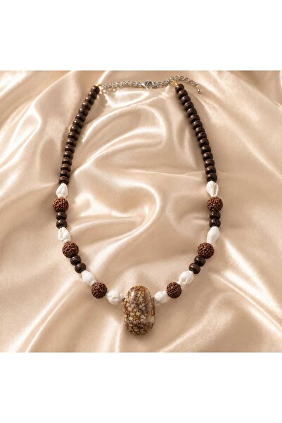 ORENDAJEWELRY Doğal Rudraksha Tohumlu Ahşap Boncuklu Deniz Kabuklu Unisex Kol...