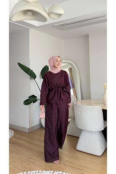 NİLNUR MODA طقم نسائي من مارسيلا بنمط البولكا دوت للموسم الجديد