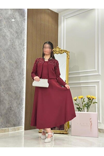 vanus fashion 7077 - فستان سهرة ميدي