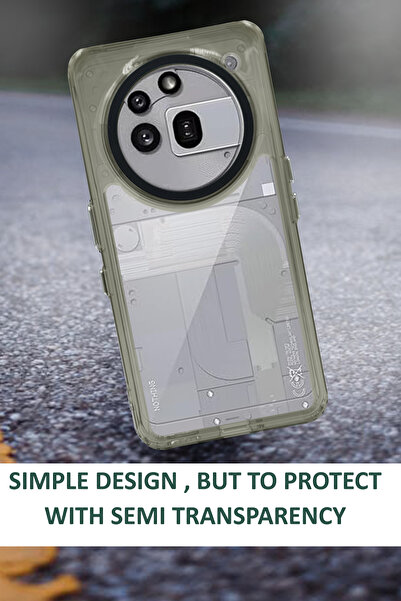 Generic هاتف Nothing Phone 3a Pro 5G - غطاء حماية نصف شفاف بألوان متعددة - أسود