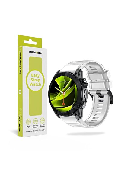 Mobile Origin Curea de ceas din silicon ușor de înlocuit pentru Garmin 20mm Albă